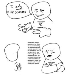 I ONLY pick scissors Meme Template