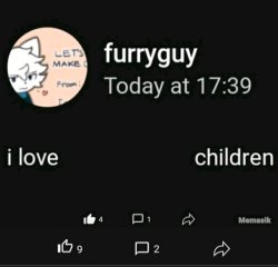 furryguy loves children Meme Template