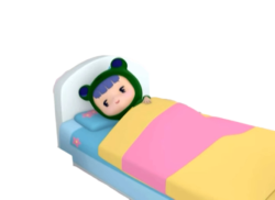 Rubi sleeping in the bed Meme Template
