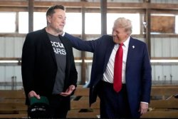 Trump and musk being weird Meme Template