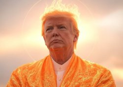 Donald Trump Orange Jesus Satan Evil Devil Lucifer Anti-Christ Meme Template