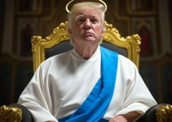 Donald Trump Orange Jesus Satan Evil Devil Lucifer Anti-Christ Meme Template