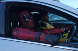 Deadpool in a car Meme Template