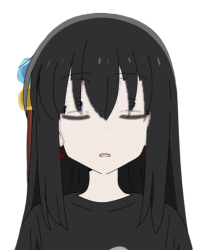 Goth Bocchi closed eyes, opened mouth Meme Template