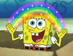 SpongeBob rainbow Meme Template