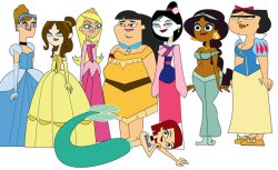 Total Drama Revenge of the Island as Disney Princesses Meme Template