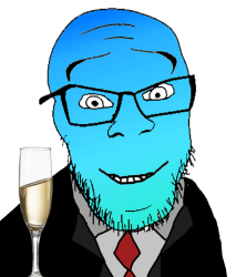 Calm soyjak with champagne Meme Template