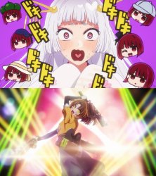 Akane fangirling over Kana Meme Template