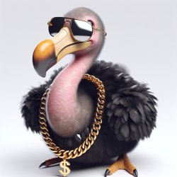 3d thug life dodo with sunglasses and  gold chain Meme Template