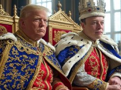 Donald Trump and Elon Musk as Kings on thrones Meme Template