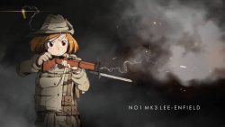 Anime girl with smoking rifle Meme Template