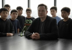 Elon Musk, Pepe the Pedo Frog, young boys Meme Template