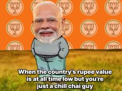 pm narendra modi chill guy indian economy rupee dollar meme Meme Template