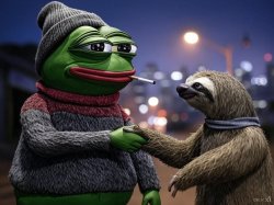 Pepe Sloth Handshake Meme Template