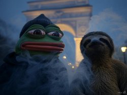 Pepe Sloth Washington Square Arch Meme Template