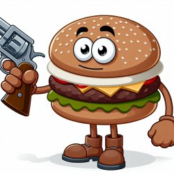 Burger with a gun Meme Template