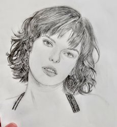 Milla Jovovich drawing, first for 2025! Meme Template