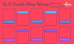 top 10 favorite disney princesses Meme Template