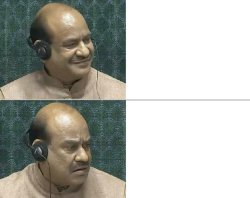 lok sabha speaker om birla smiling meme template Meme Template