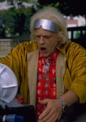 Doc Brown shocked face Meme Template