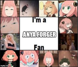 anya forger fan Meme Template