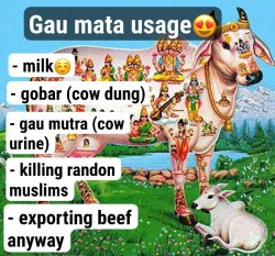 gau mata usage india hindu cow goddess sanatan funny meme Meme Template