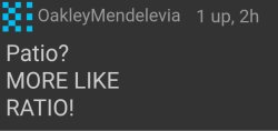 OakleyMendelevia Patio more like Ratio Meme Template