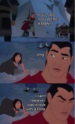 Mulan i can't believe i was in love with a chick Meme Template