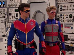 Captain Man and Kid Danger in space Meme Template