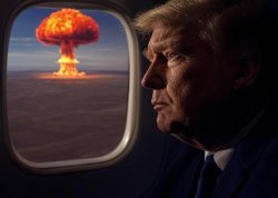 Donald Trump nuclear bomb explosion Air Force One Meme Template