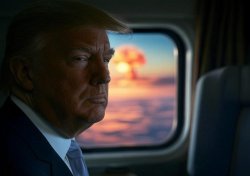 Donald Trump nuclear bomb explosion Air Force One Meme Template