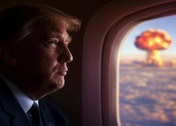 Donald Trump nuclear bomb explosion Air Force One Meme Template