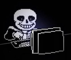 Sans on the computer Meme Template