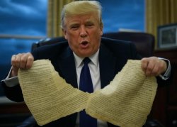 Donald Trump tearing Constitution in half Meme Template