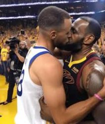 lebron james kiss steph curry Meme Template