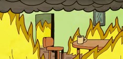 Burning Room (This Is Fine) Meme Template