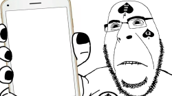 BBC cobson soyjak shows his phone Meme Template