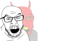 Soyjak and devil Meme Template