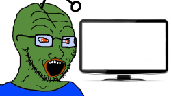 Pepe reddit soyjak watches tv Meme Template