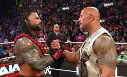 Roman Reigns and The Rock handshake Meme Template