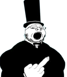 Top hat soyjak middle finger Meme Template