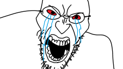 Angry soyjak crying red eyes Meme Template