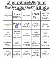 SipsBoba22 (aka Angel)'s Bingo Card Meme Template