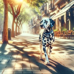 A Dalmatian walking in the sidewalk Meme Template