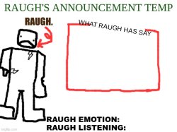 RAUGH.'s announcement temp Meme Template