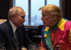 Vladimir Putin and his clown, Donald "Joke" Trump jester Meme Template