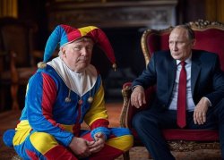 Vladimir Putin and his clown, Donald "Joke" Trump jester Meme Template