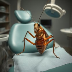 Giant Roach in Dental Chair Meme Template