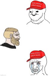 Chad vs maga soyjack Meme Template