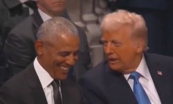 Obama Trump laughing Meme Template